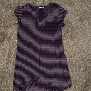 Gap pink and blue striped t-shirt dress size medium